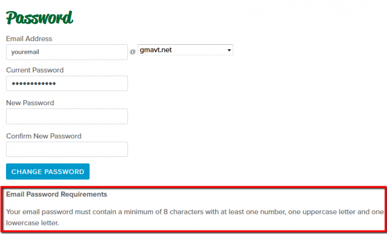 How do I change my email password? - Green Mountain Access